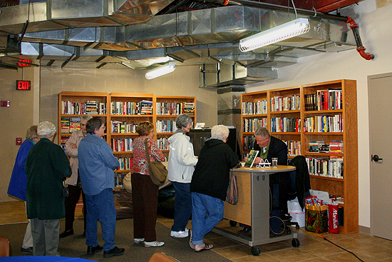 Signing books and meeting the patrons at the Pioneer Memorial Library in Colby, Kansas.