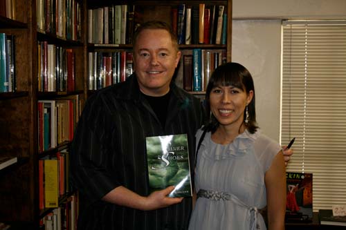 Wonderful friend and former co-worker Carrie Brown poses with me for a photo op after the reading!