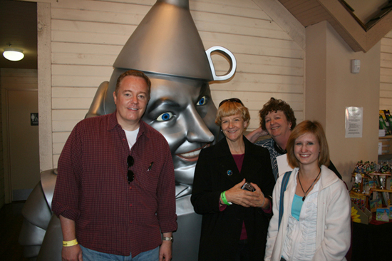 That’s me, in front of a huge Tin Man head, in the gift shop of the Oz Museum, with my visiting cousins: Courtney Cowgill, Shelley Burger, and her good friend McKenna.