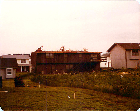 Another house on the opposite side of Mike’s, across from his backyard. The damage surrounded us on every side, yet we remained miraculously unharmed in the middle of it. (Photo courtesy of Michael T. Sheridan.)