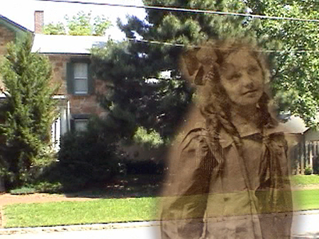 My grandmother, Mary Atkinson (“Meema”), approximately ten years old (1905). And their stone house, on Seventh and Louisiana, in a fairly recent shot.